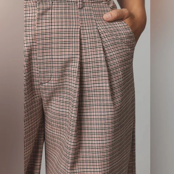 Maeve By Anthropologie The Avery Pleated Wide-Leg Trousers Plaid Edition - Picture 8 of 16